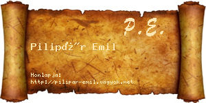Pilipár Emil névjegykártya